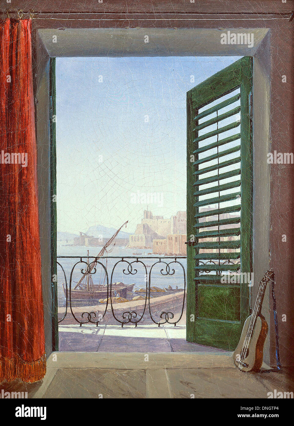 Carl Gustav Carus, Zimmer mit Balkon mit Blick auf die Bucht von Neapel. Um 1830. Öl auf Leinwand. Alte Nationalgalerie, Berlin Stockfoto