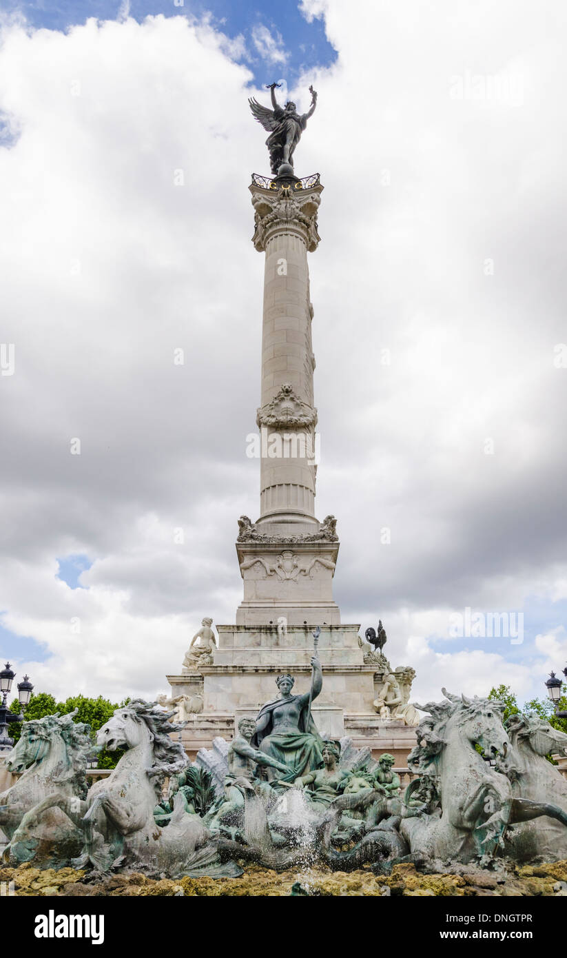 Die girondistischen Spalte, Place des Quinconces, Bordeaux, Frankreich Stockfoto