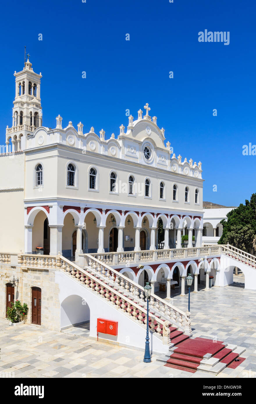 Kirche der Panagia Evangelistria, Tinos Stadt Tinos Insel, Kykladen, Griechenland Stockfoto