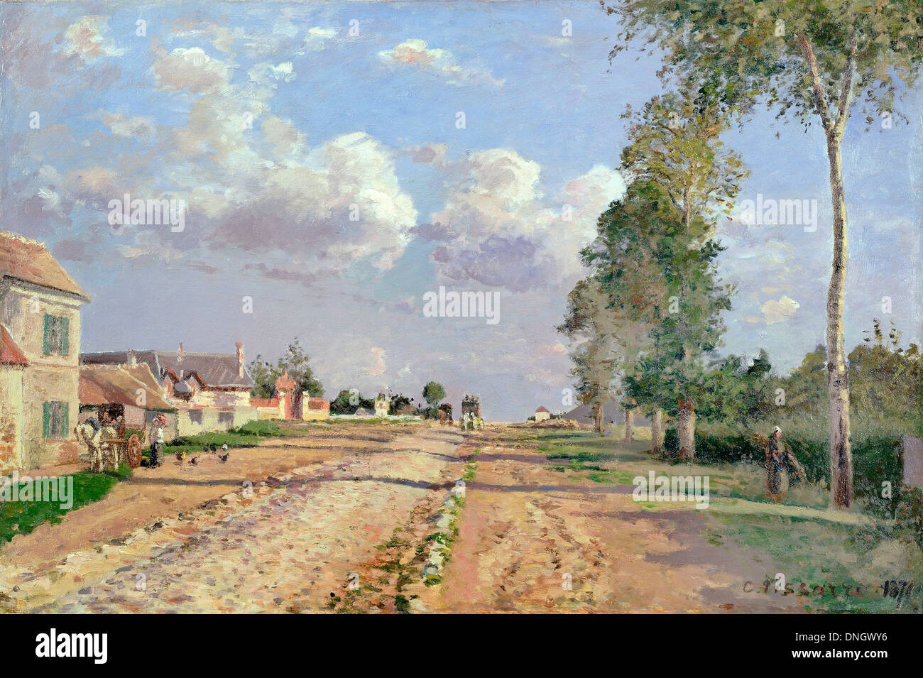 Camille Pissarro, Route de Versailles, Rocquencourt 1871 Öl auf Leinwand. Van Gogh Museum, Amsterdam. Stockfoto