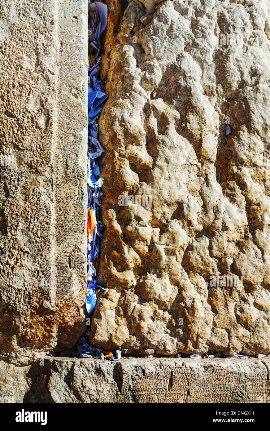 Felsen von der Klagemauer hautnah in Jerusalem, Israel Stockfoto