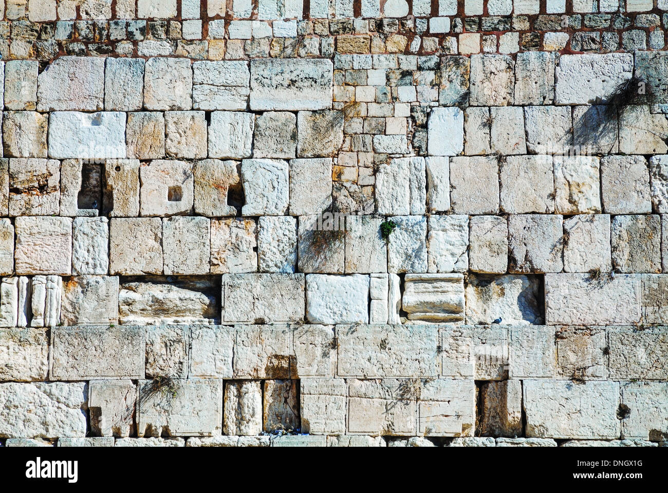 Felsen von der Klagemauer hautnah in Jerusalem, Israel Stockfoto