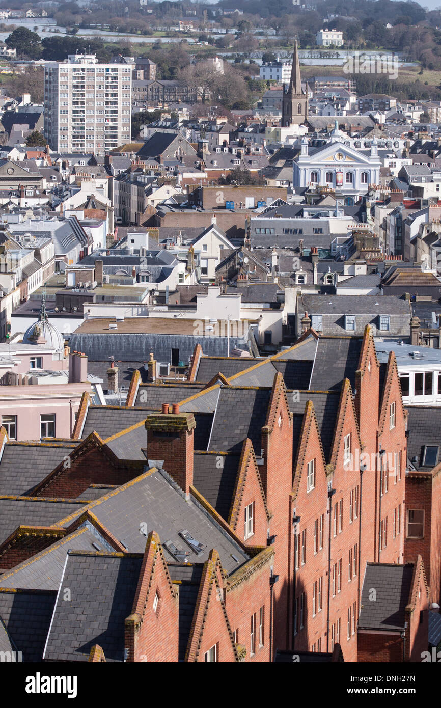 STADTZENTRUM VON SAINT HELIER, JERSEY, KANALINSELN Stockfoto