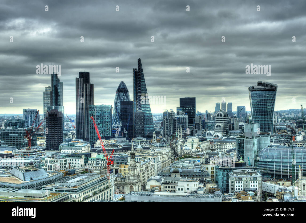 Eine Ansicht der Stadt von London City of London Skyline Wolkenkratzer Londons Stockfoto