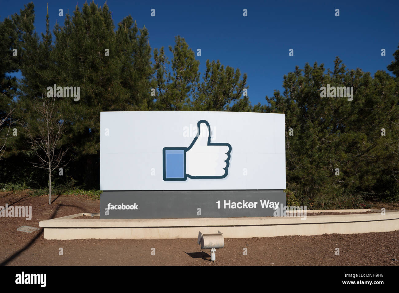 Facebook Like Sign. 1 Hacker Weg. Stockfoto
