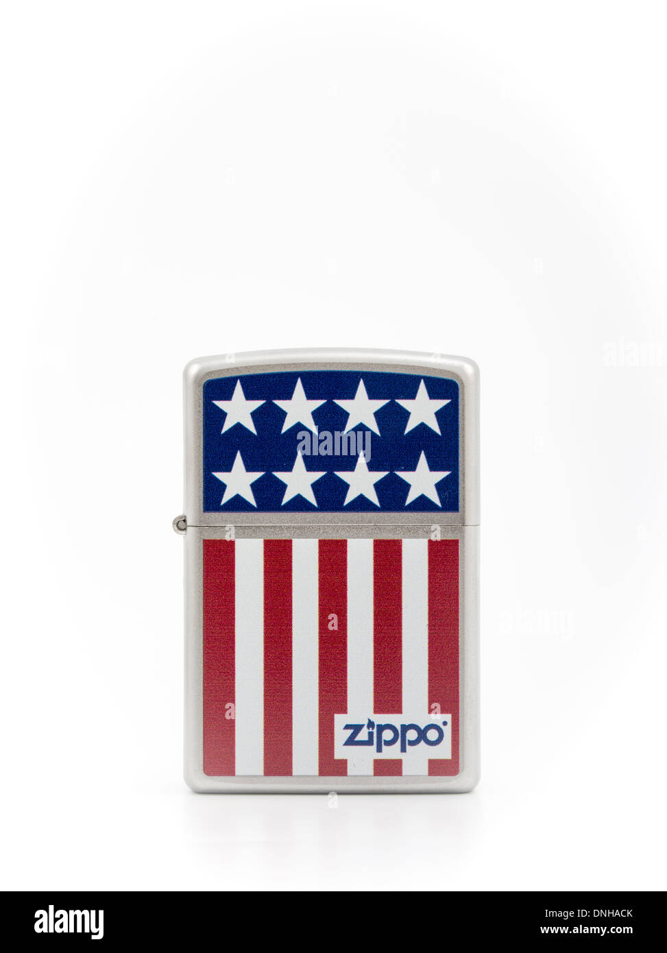 Zippo ikonischen Zigarettenanzünder gemacht in den USA Stars & Streifen-design Stockfoto