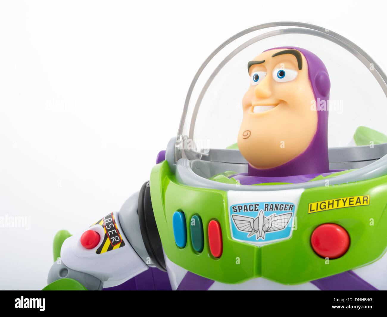 Buzz Lightyear ikonischen Kinderspielzeug aus Toy Story Film produziert von Thinkway Toys Stockfoto