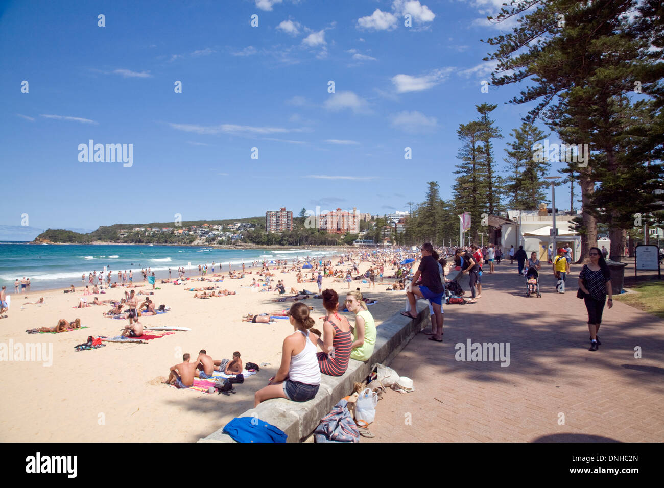 Blick nach Süden entlang manly Beach, sydney Stockfoto