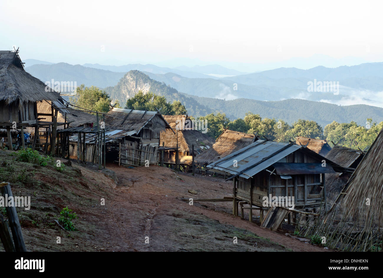 Akha Dorf, Pasad, Muang Sing Bereich, Nordlaos Stockfoto