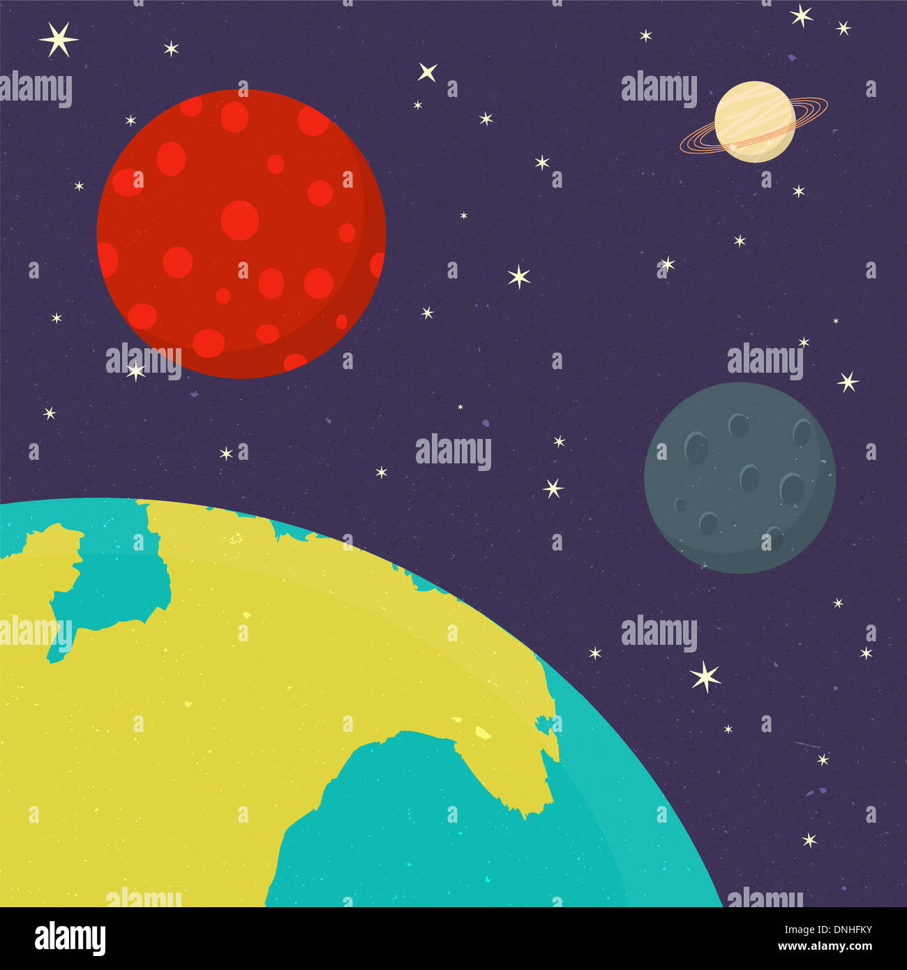 Vektor-Planeten des Sonnensystems Stockfoto