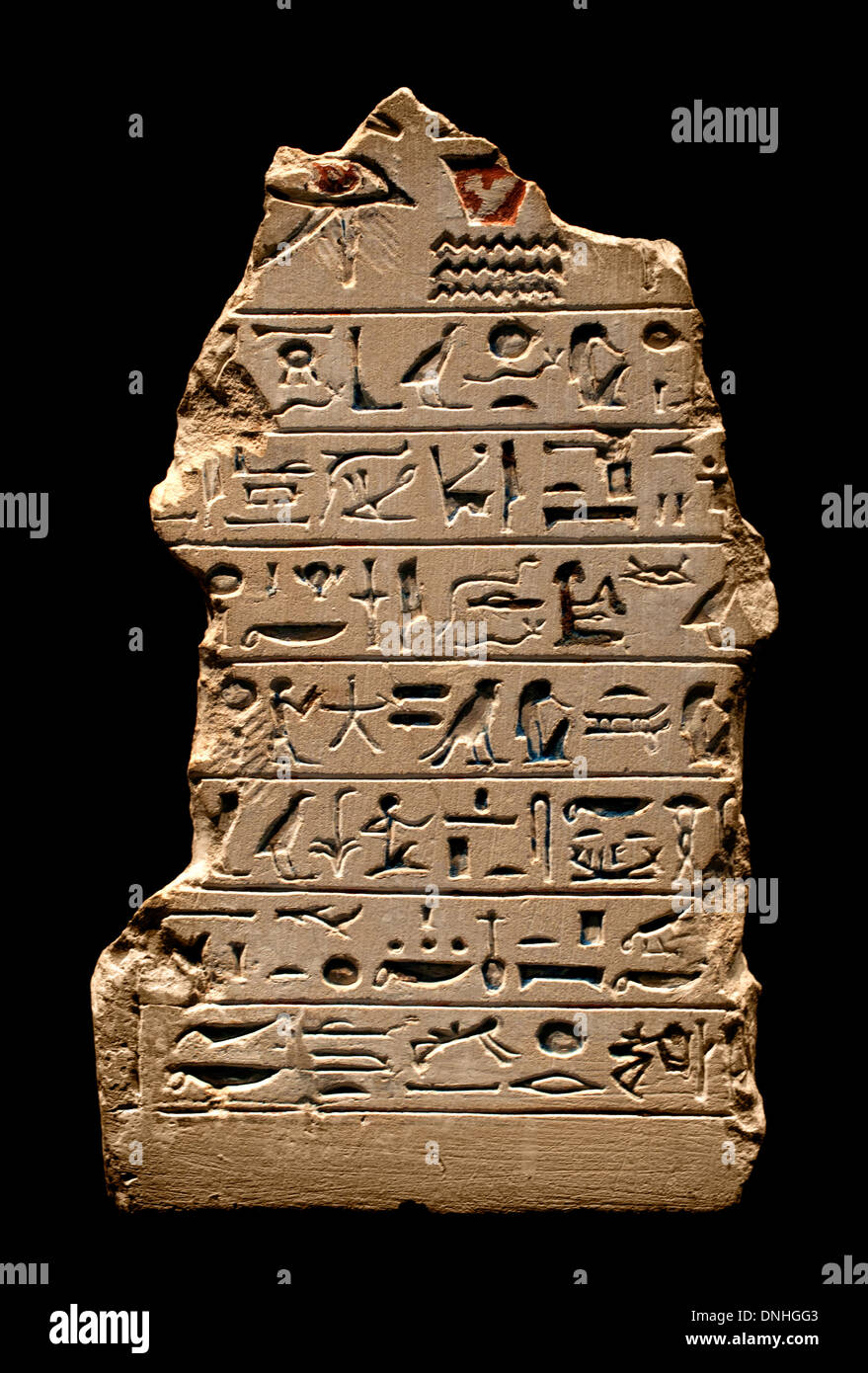Hieroglyphen 1400 18 Dynastie Ägypten ägyptische Stockfoto