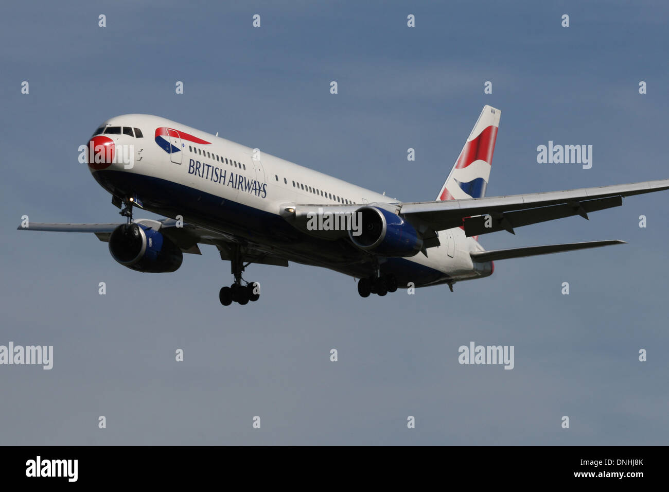 BA BRITISH AIRWAYS ROTE NASE FLUGZEUG Stockfoto