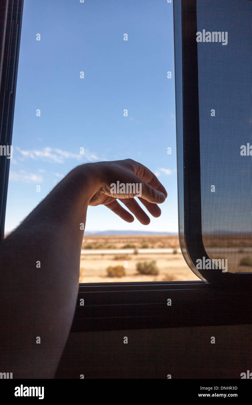 Fahrt durch die Mojave-Wüste Stockfoto