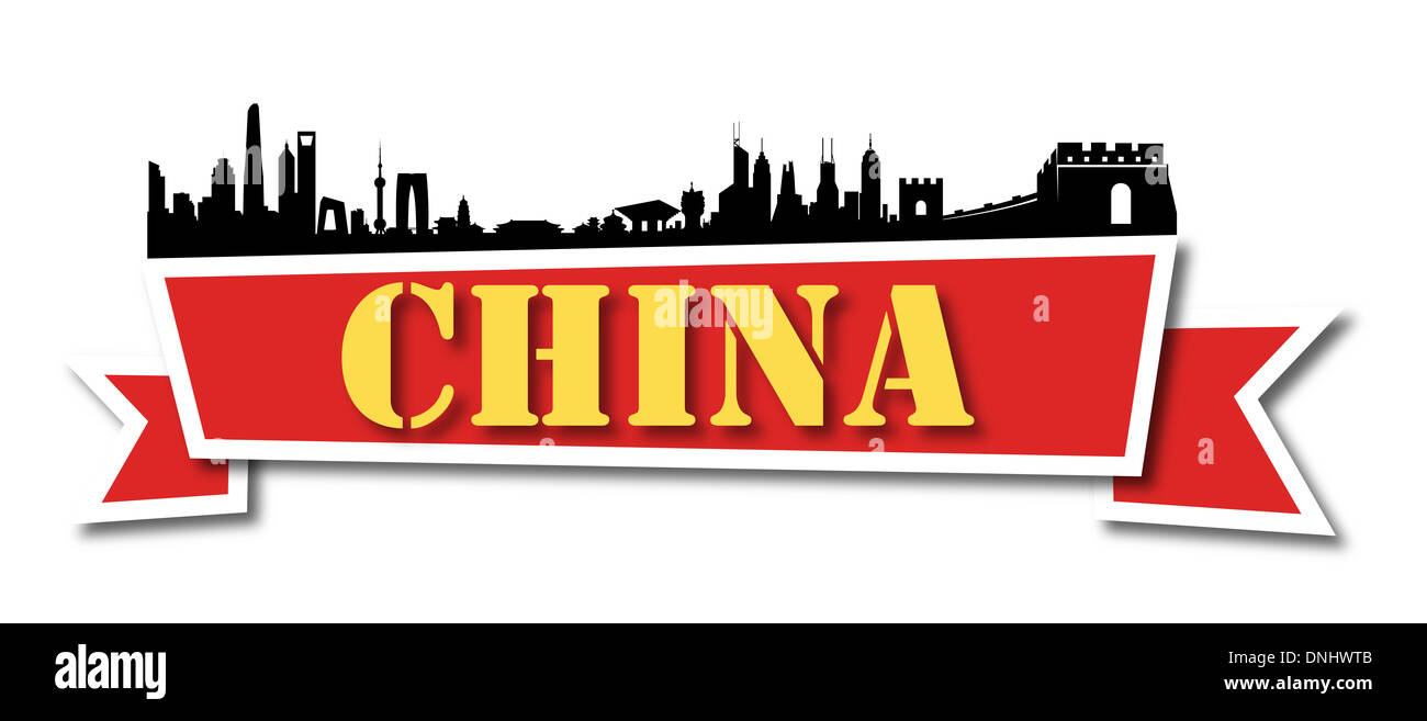 Großen Festland China Building Banner Skyline Stockfoto