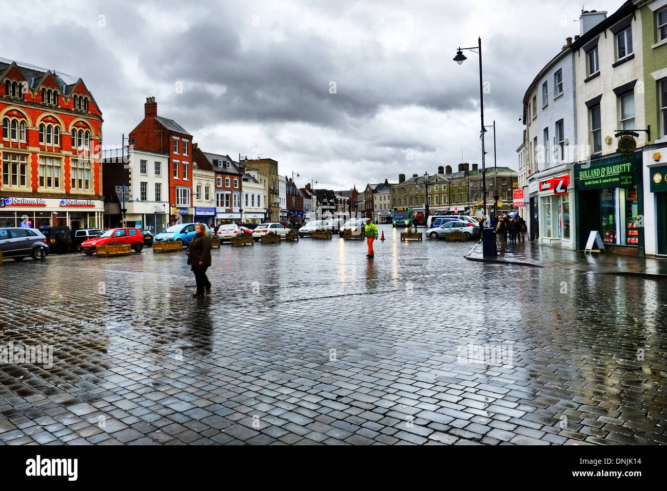 Boston-Stadt Zentrum Geschäfte Marktplatz Lincolnshire UK England Stockfoto