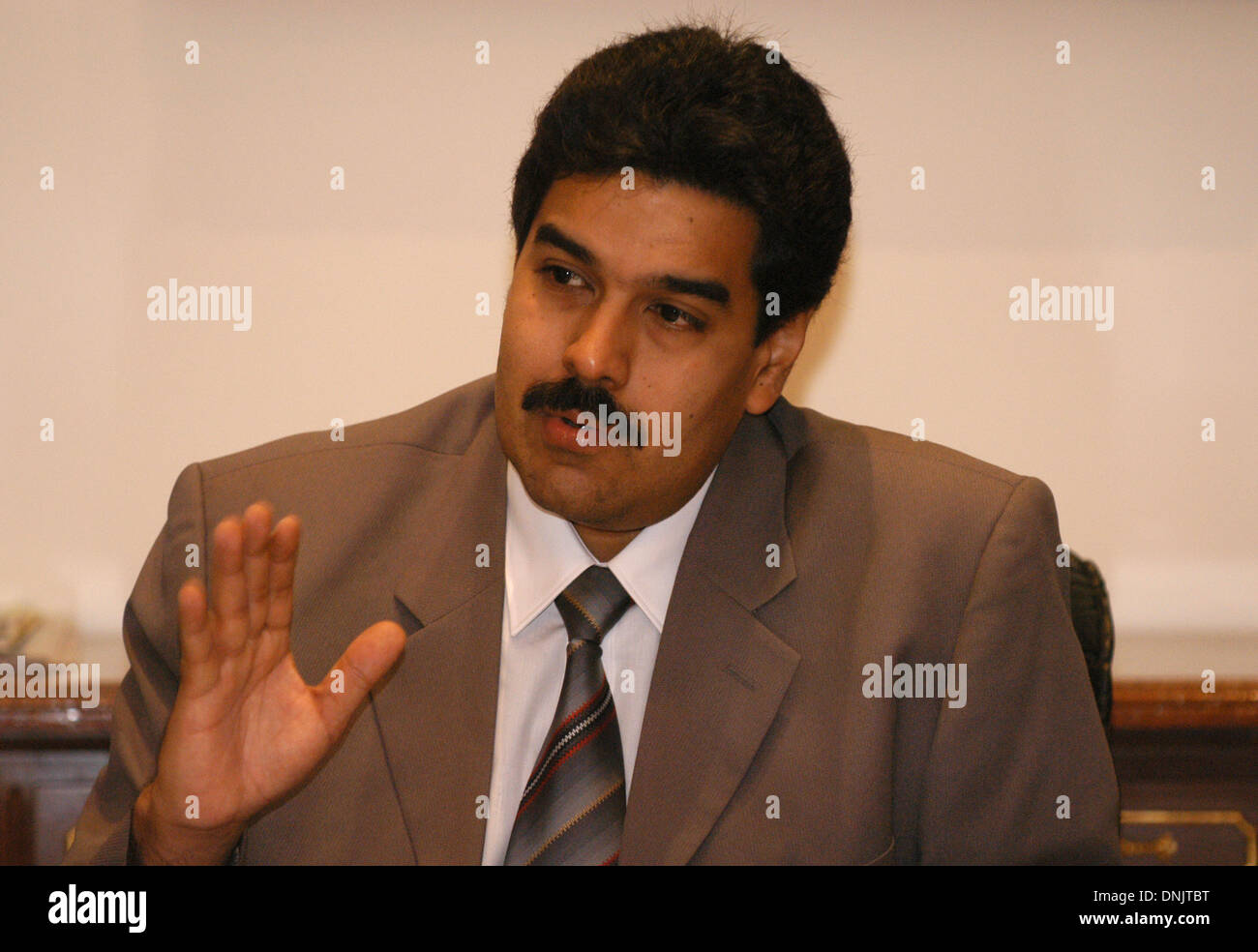 Foto der venezolanische Präsident Nicolas Maduro während einer Pressekonferenz in Caracas, Venezuela Stockfoto