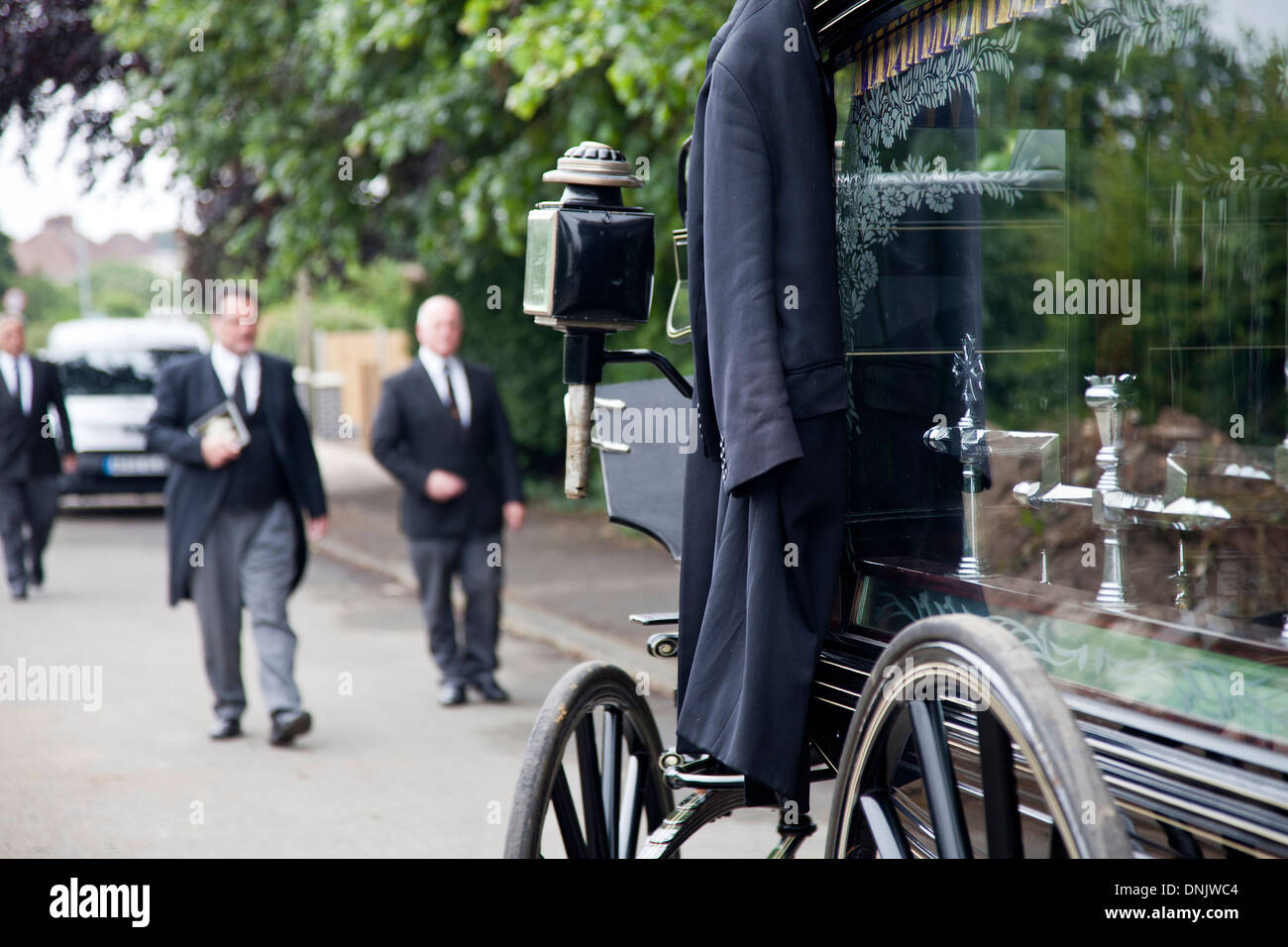 Traditionelle Pferdekutschen Leichenwagen Stockfoto