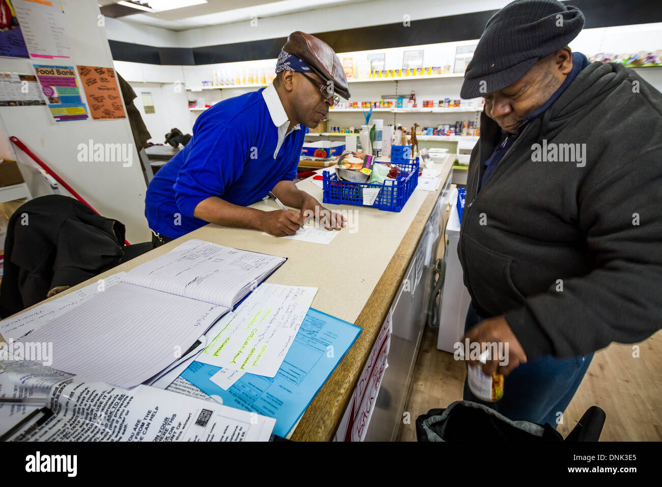 Die Lewisham Lebensmittelbank in New Cross, London, UK. Stockfoto
