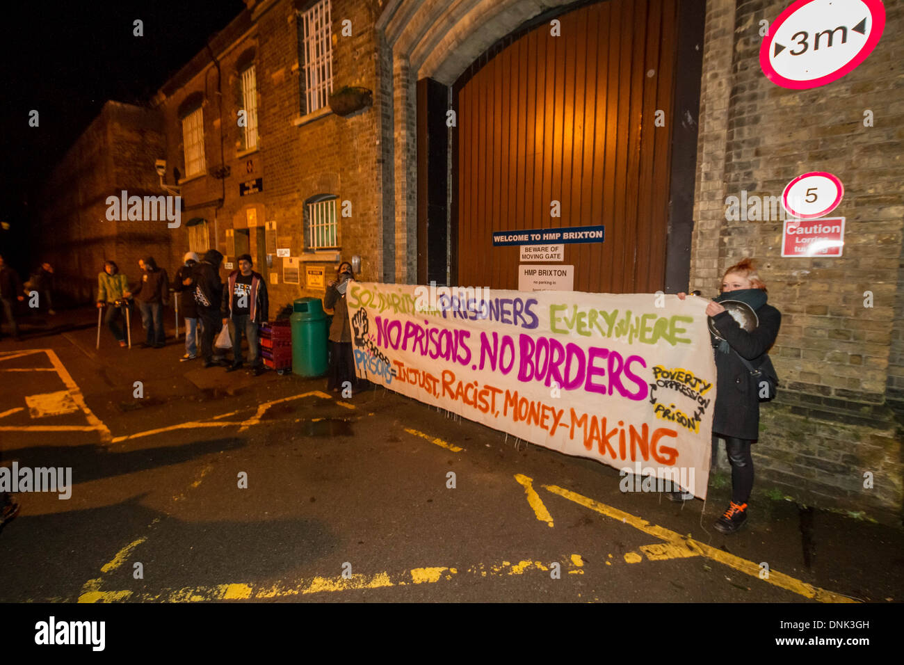 Silvester Brixton HMP Gefängnis Solidarität Protest in London, UK. Stockfoto