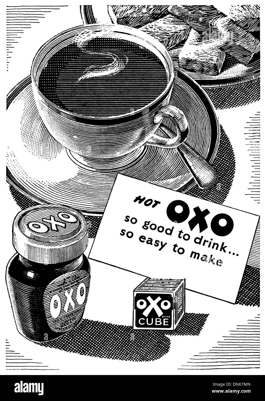 Oxo-Cubes. Pressewerbung, Radio Times, 1944. Stockfoto