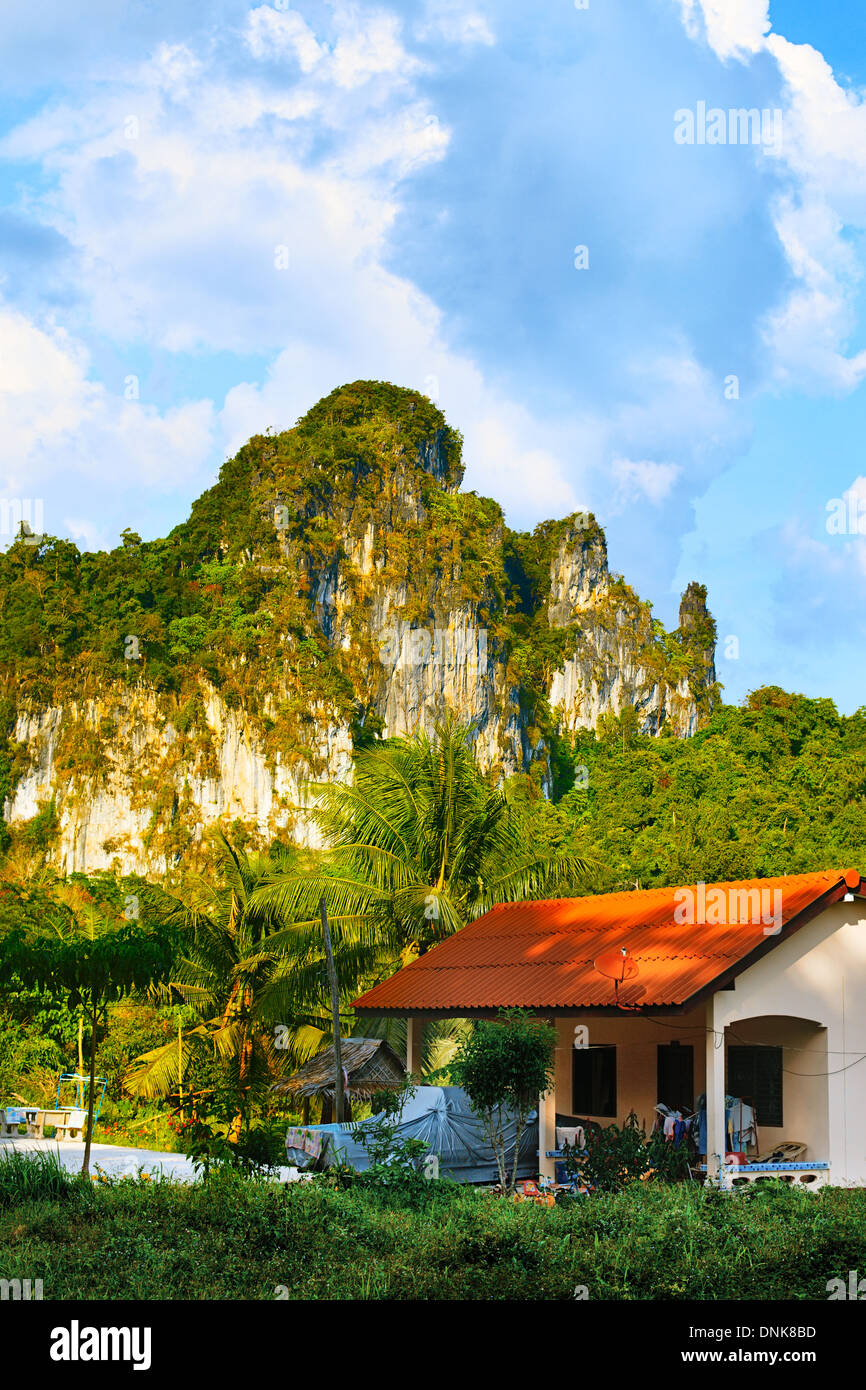 Berge mit grünen Bäumen in Krabi, Thailand Stockfoto
