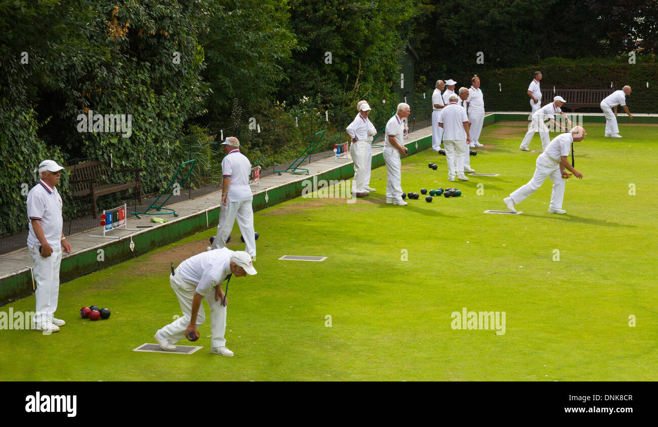 Mens Schalen Bowls Club Bowling Green Club Stockfoto