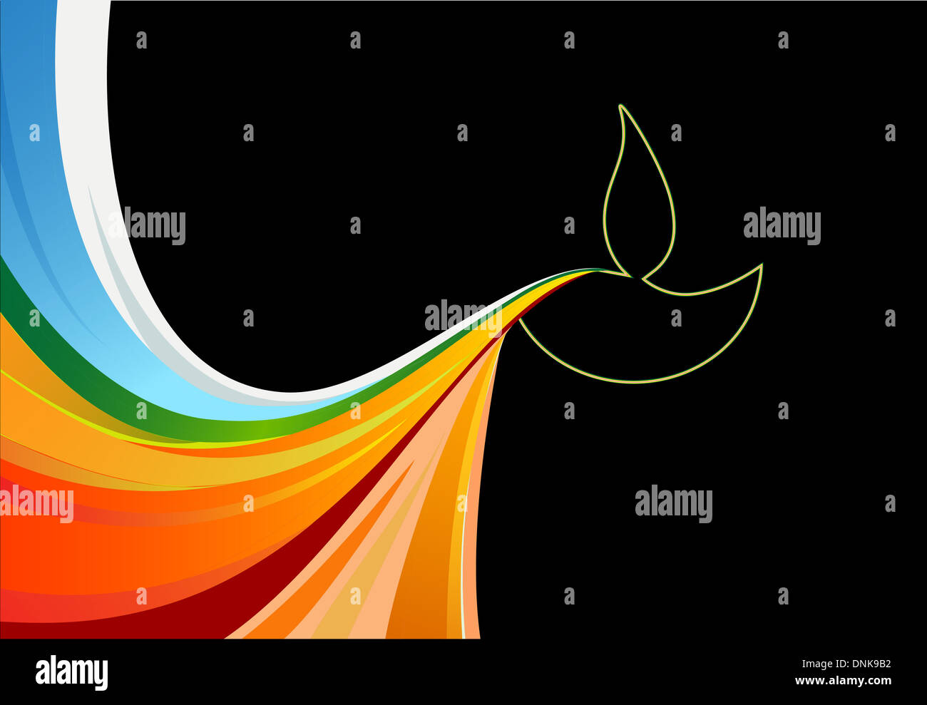 Diwali Öllampe auf schwarzem Hintergrund isoliert Stockfoto