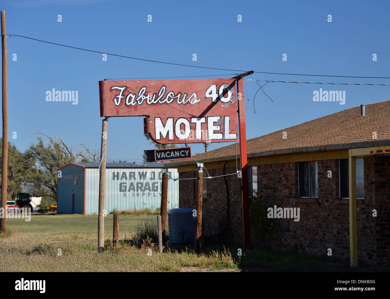Das fabelhafte 40 Motel in Adrian Texas auf der alten Route 66 Stockfoto