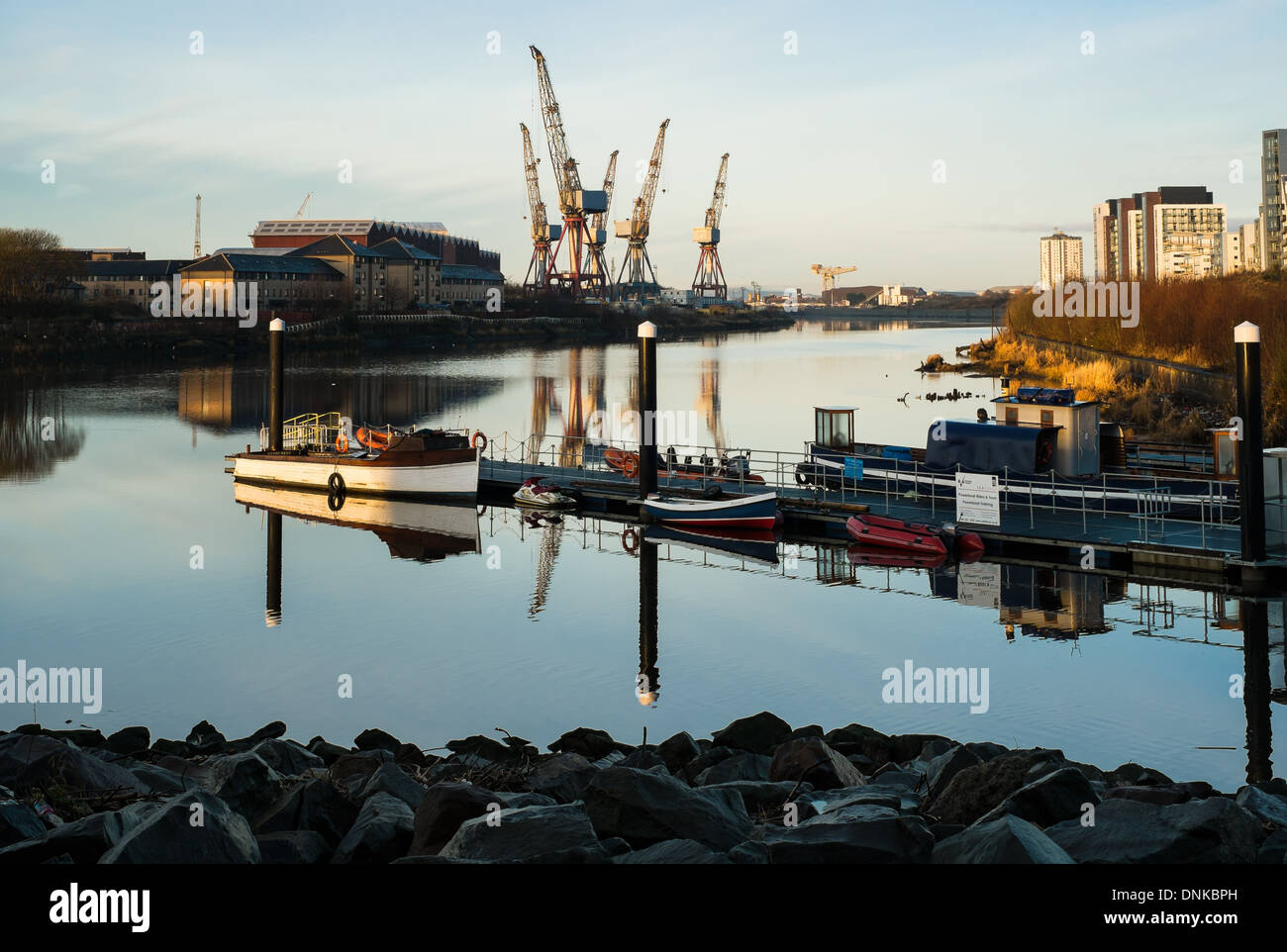 Blick vom Riverside Museum, Glasgow Stockfoto