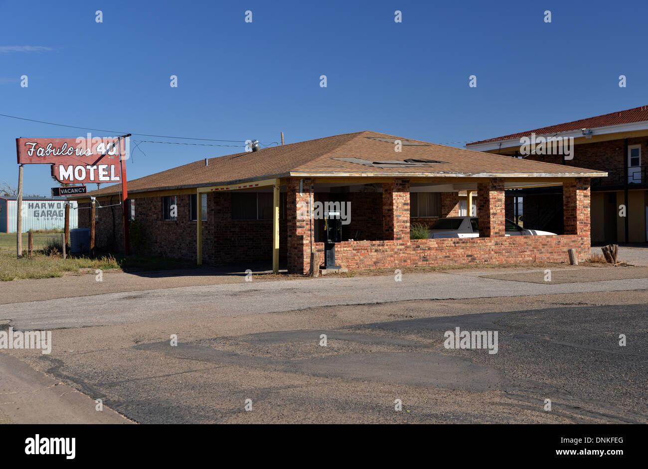Das fabelhafte 40 Motel in Adrian Texas auf der alten Route 66 Stockfoto