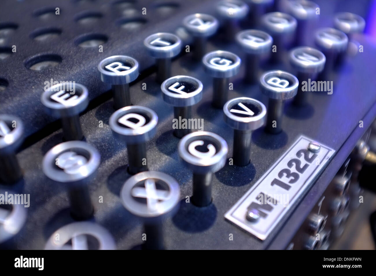 2. Weltkrieg deutsche Enigma Maschine Schreibmaschinentastatur Stockfoto