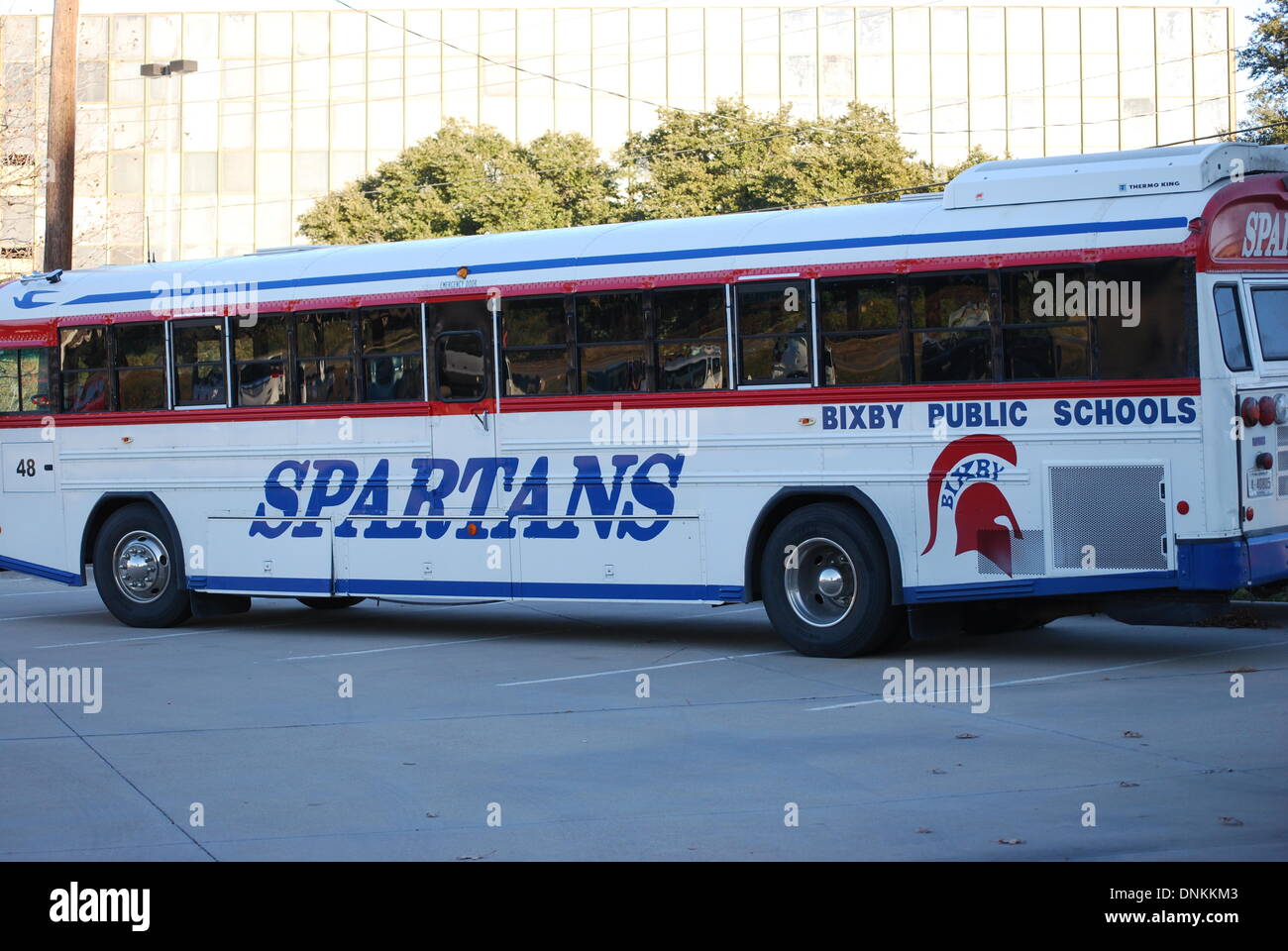 Reisebusse, Familien Reisen, MCE Spiele in Dallas Stockfoto