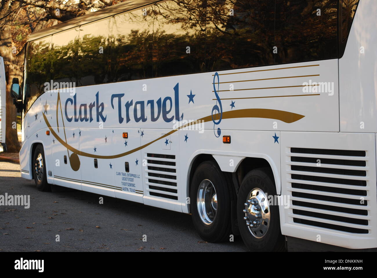 Reisebusse, Familien Reisen, MCE Spiele in Dallas Stockfoto