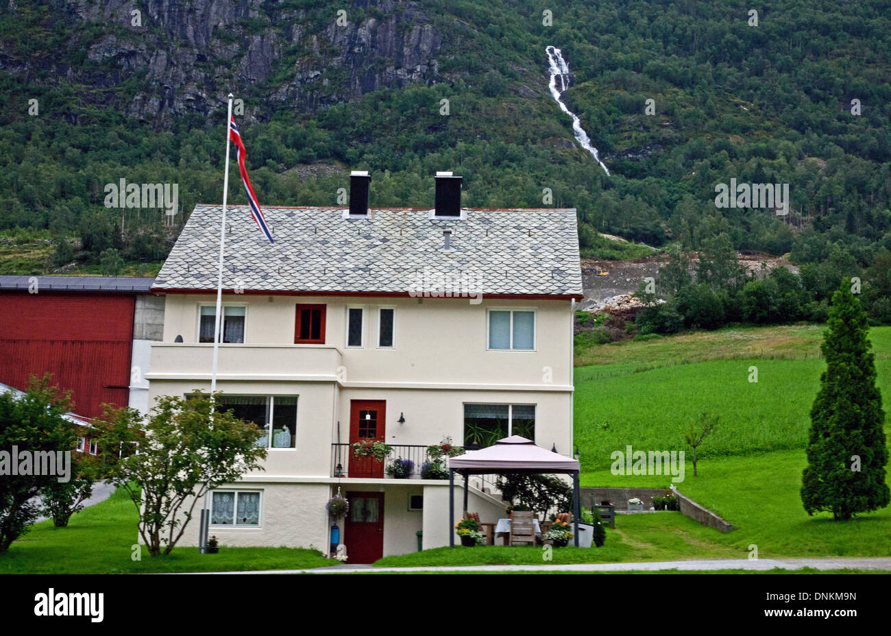 Das Dorf Geiranger, Norwegen, Europa Stockfoto