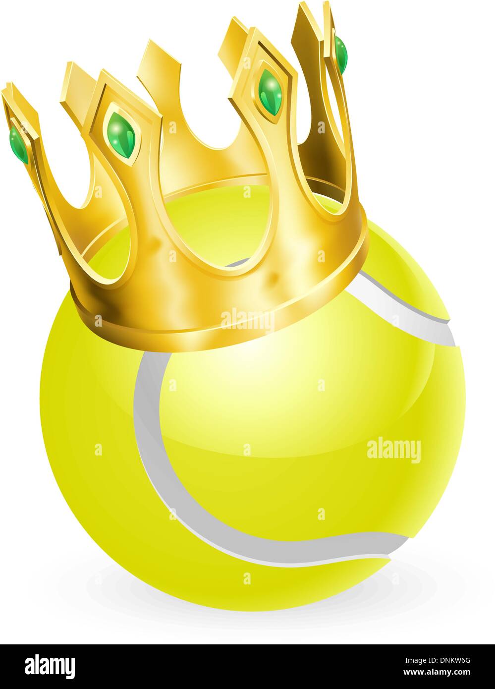 König von Tennis-Konzept, einen Tennisball mit einer goldenen Krone Stock Vektor