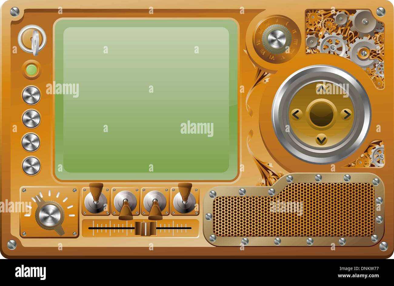 Steampunk Stil Grunge Media Player Systemsteuerung Stock Vektor