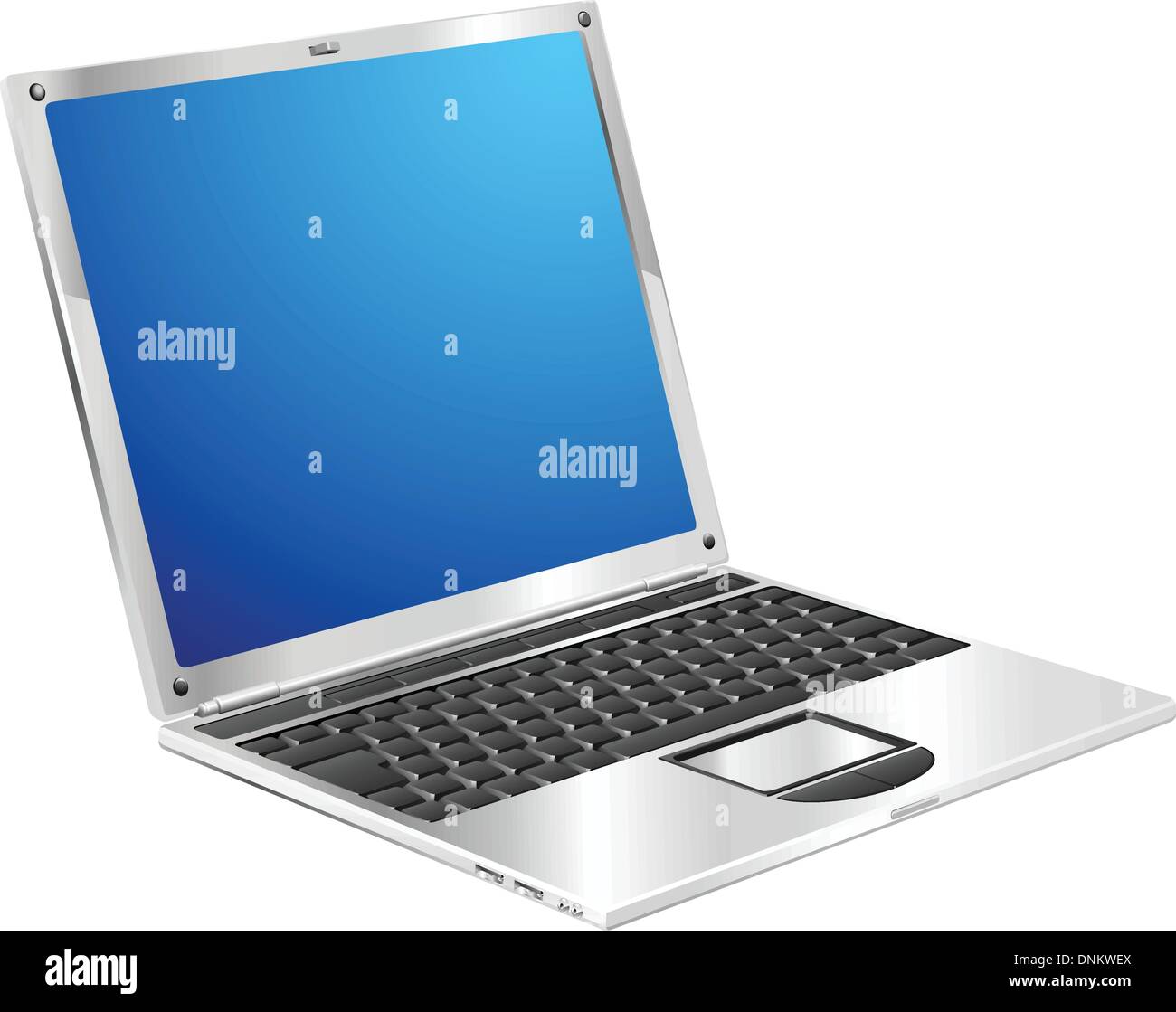 Eine stilvolle metallisch glänzende Laptop-computer Stock Vektor