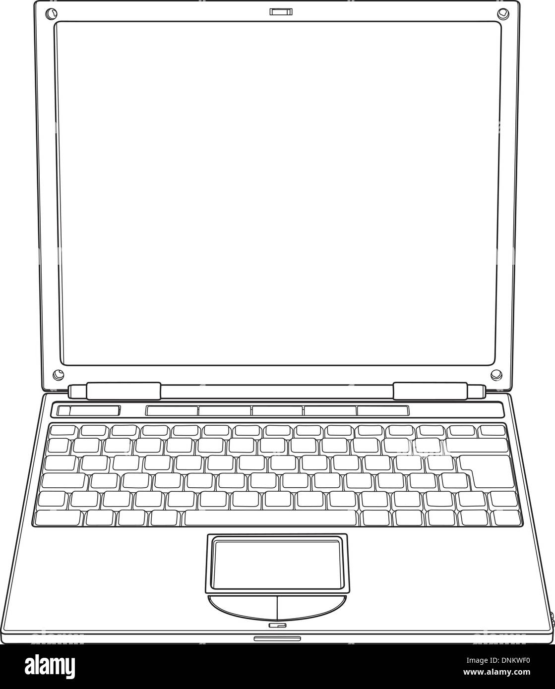 Laptop-Gliederung-Vektor-illustration Stock Vektor