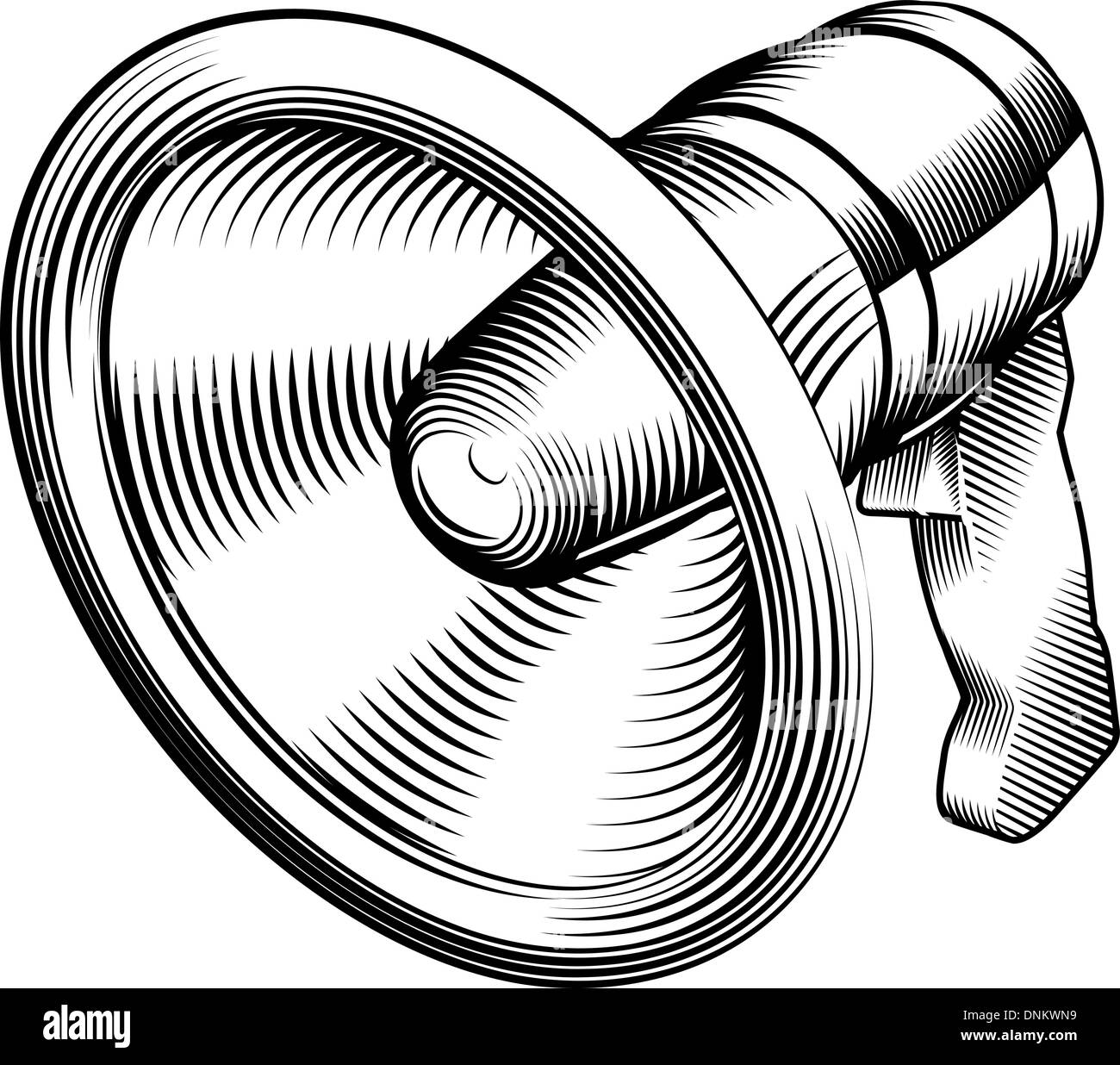 eine schwarz / weiß Darstellung der ein Megaphon Stock Vektor