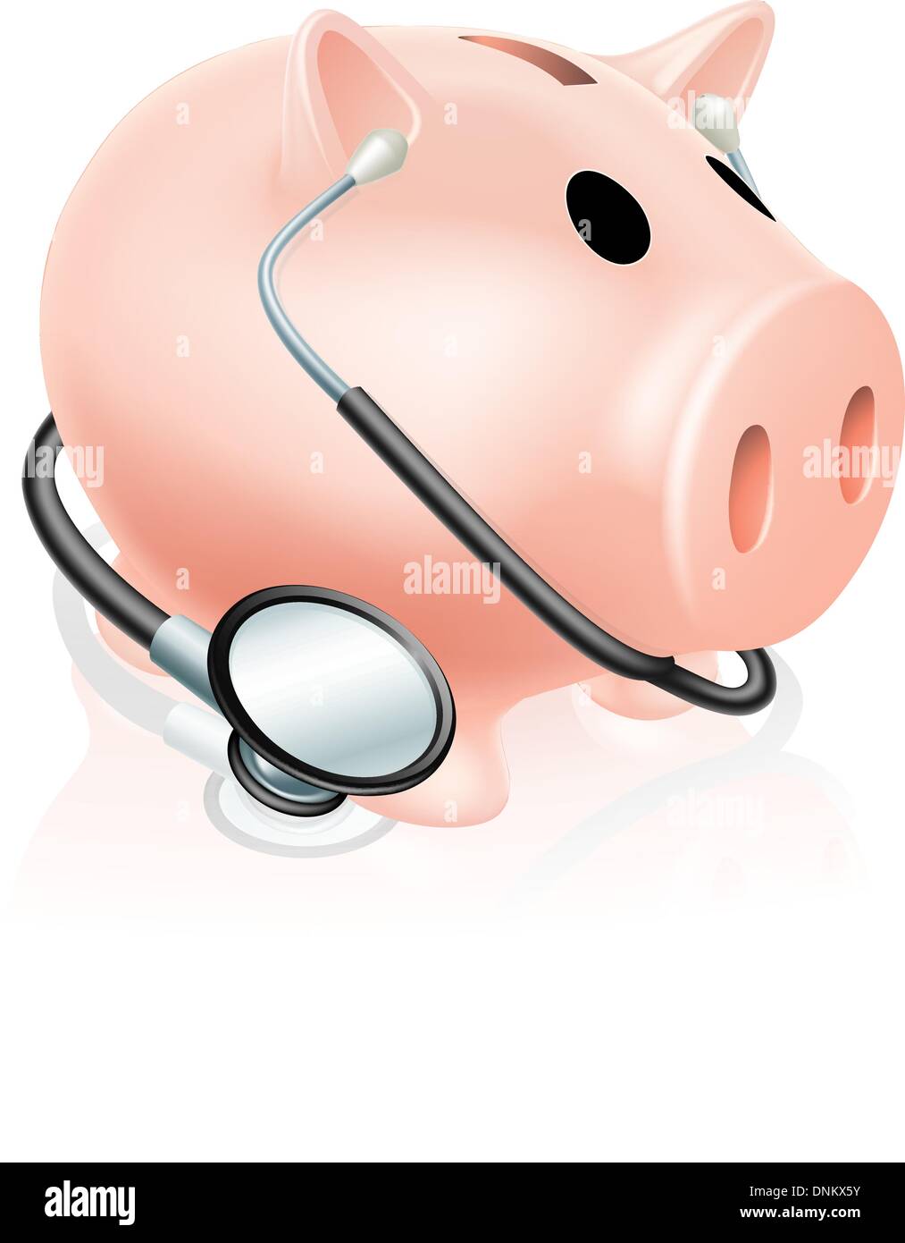 Stethoskop Sparschwein Konzept Abbildung im Zusammenhang mit Konzept für das Gesundheitswesen, Finanzen oder nehmen eine finanzielle Gesundheits-check Stock Vektor