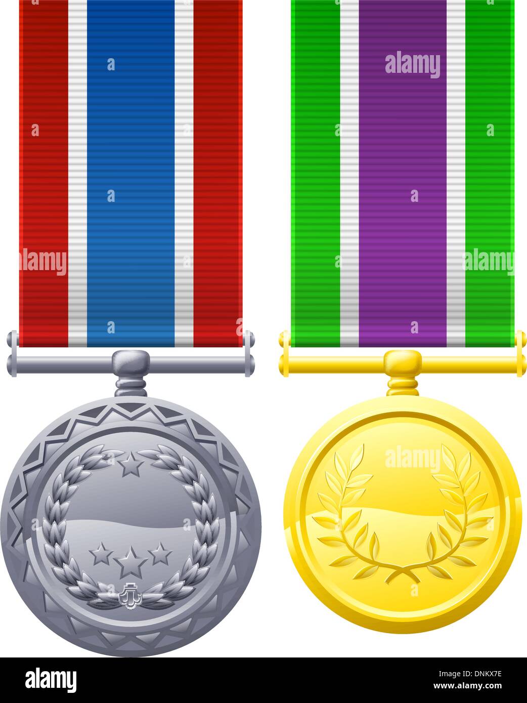 Eine Darstellung der beiden militärischen Stil Medaillen oder Dekorationen Stock Vektor