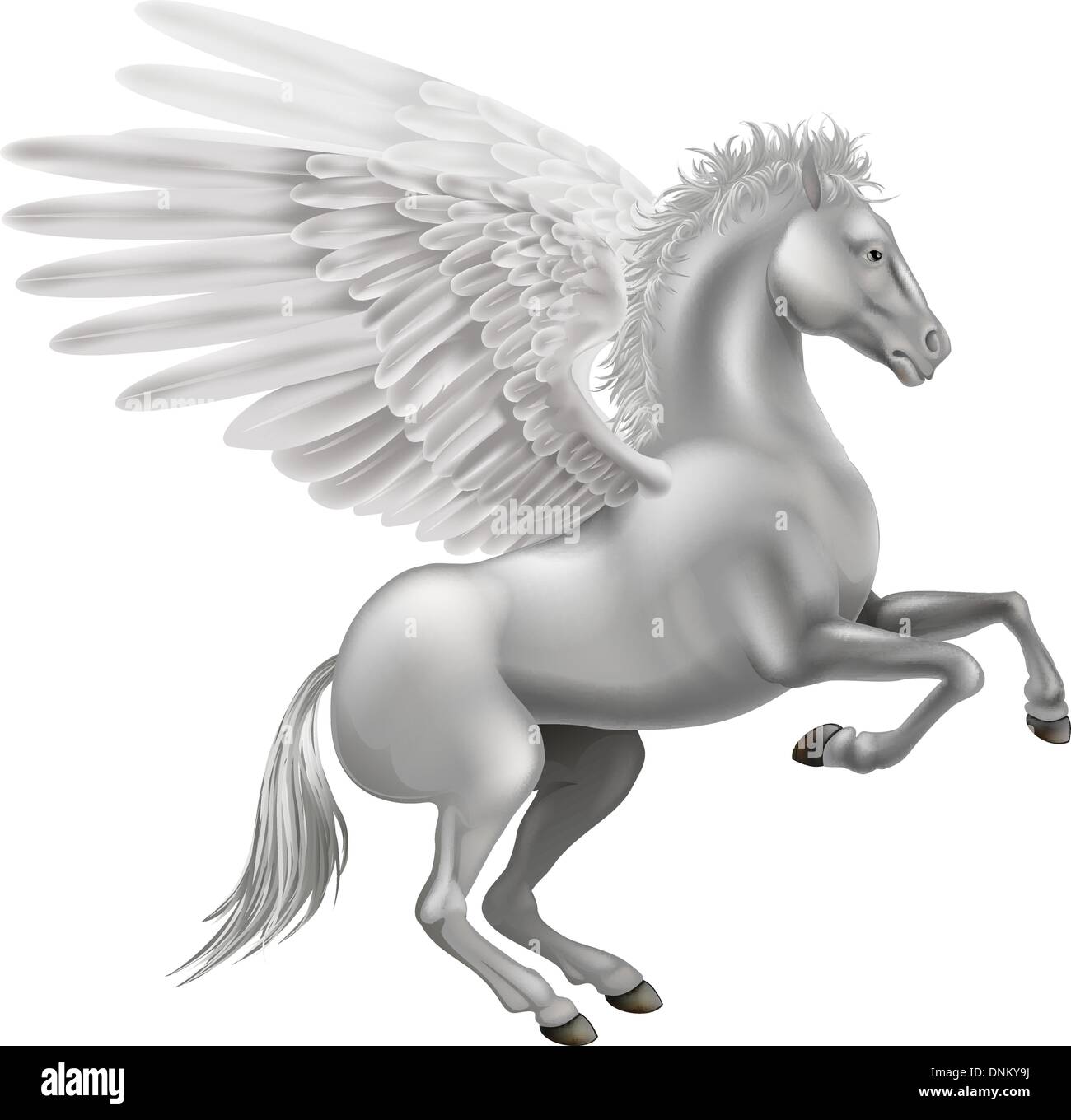 Abbildung des legendären geflügelten Pferd aus der griechischen Mythologie, Pegasus Stock Vektor