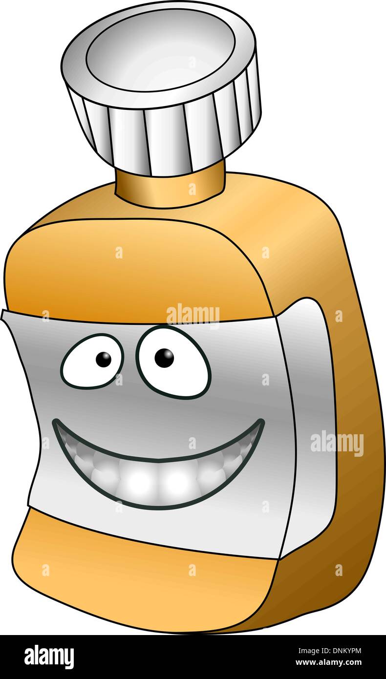 Eine Vektor-Illustration eines anthropomorphen Pille / Vitamin-Flasche Stock Vektor