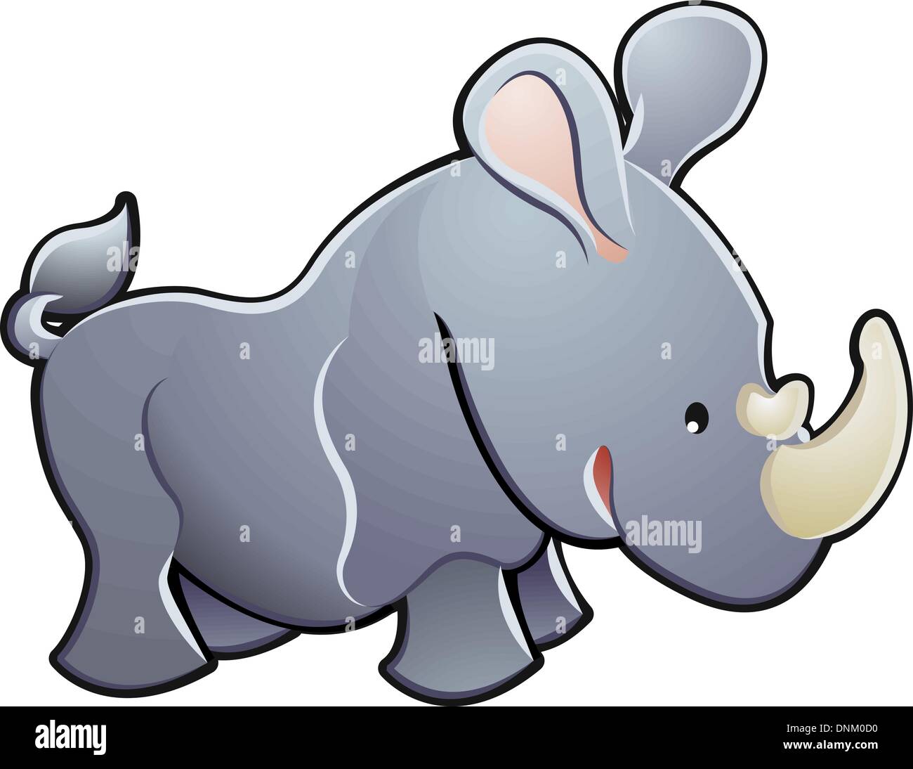 Eine niedliche Nashorn Rhinoceros-Vektor-illustration Stock Vektor
