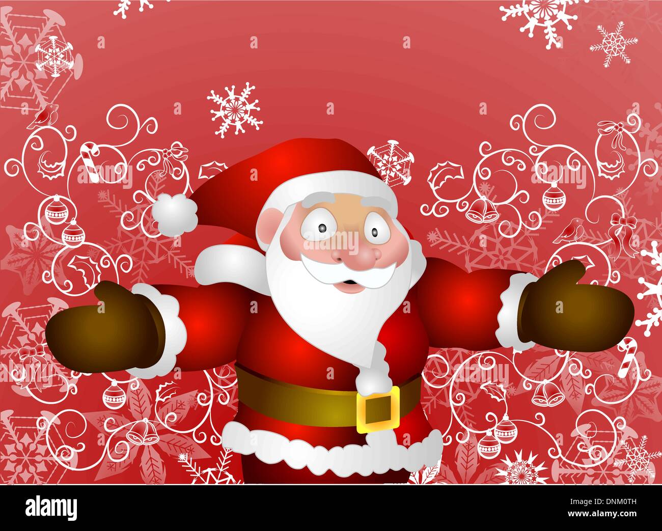 Illustration von Santa mit Weihnachten Hintergrund Stock Vektor