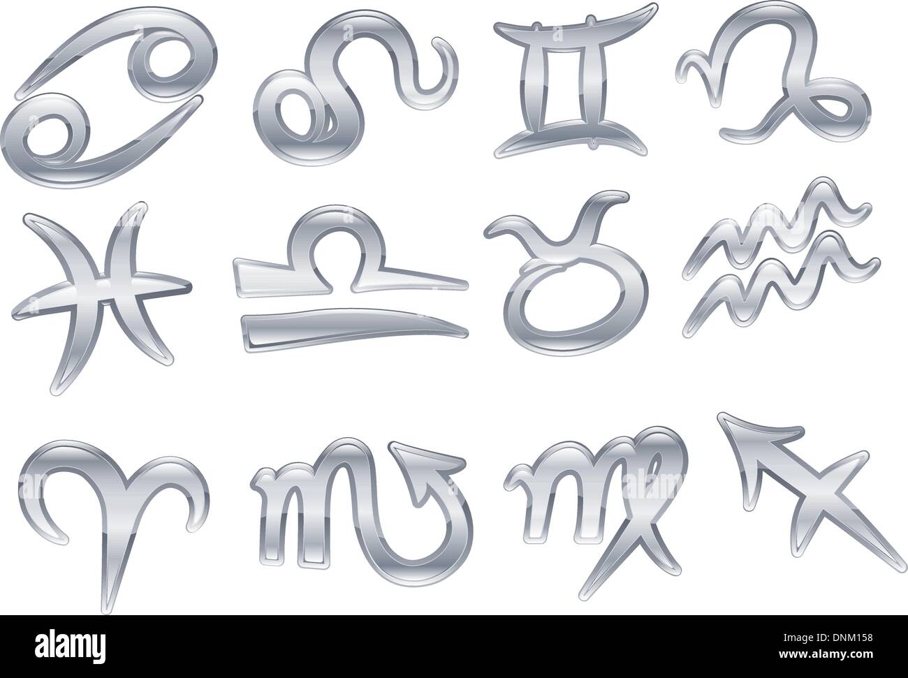 Eine Reihe Von Tierkreiszeichen Geburt Zeichen Symbol Stock Vektorgrafik Alamy