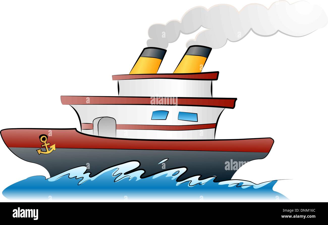 Ein Beispiel für ein Schiff über die Wellen Stock Vektor