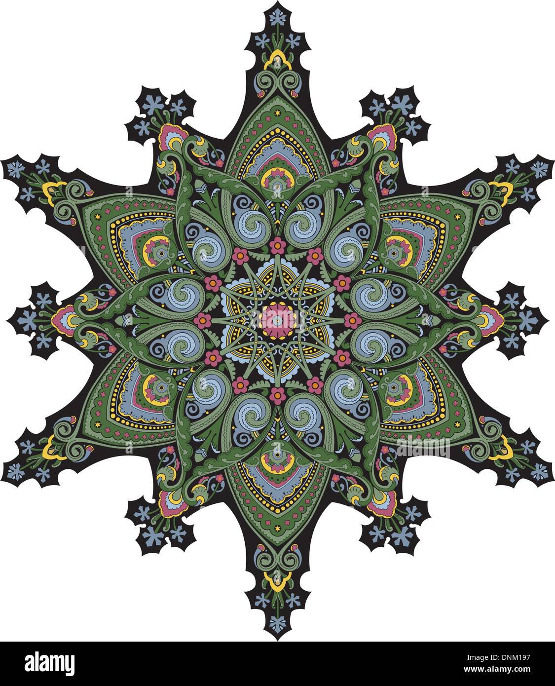 Arabischer Naher Osten Blumenmuster Motiv, basierend auf osmanischen ornament Stock Vektor