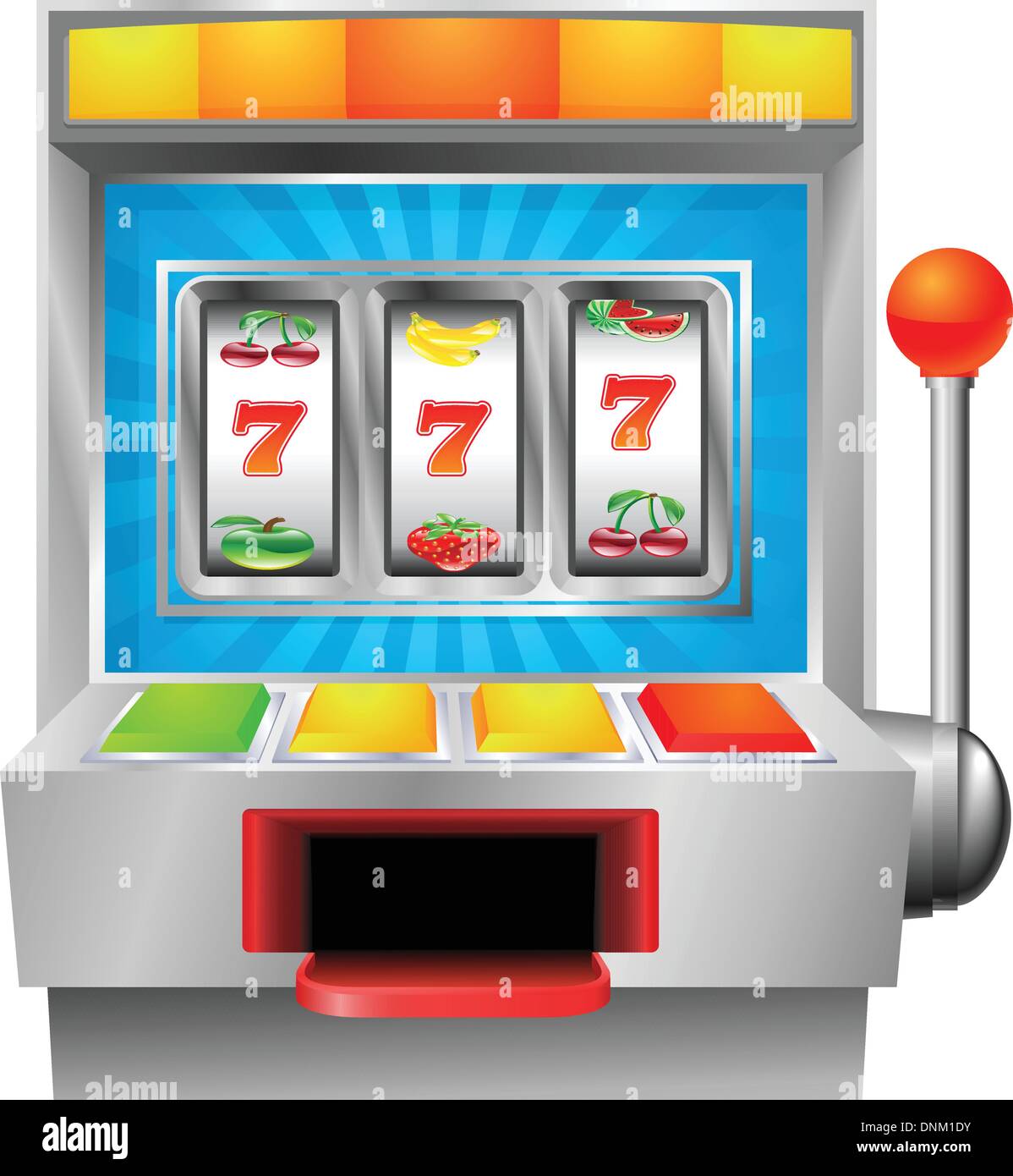 Ein Slot oder Spielautomaten Illustration auf weißem Hintergrund Stock Vektor
