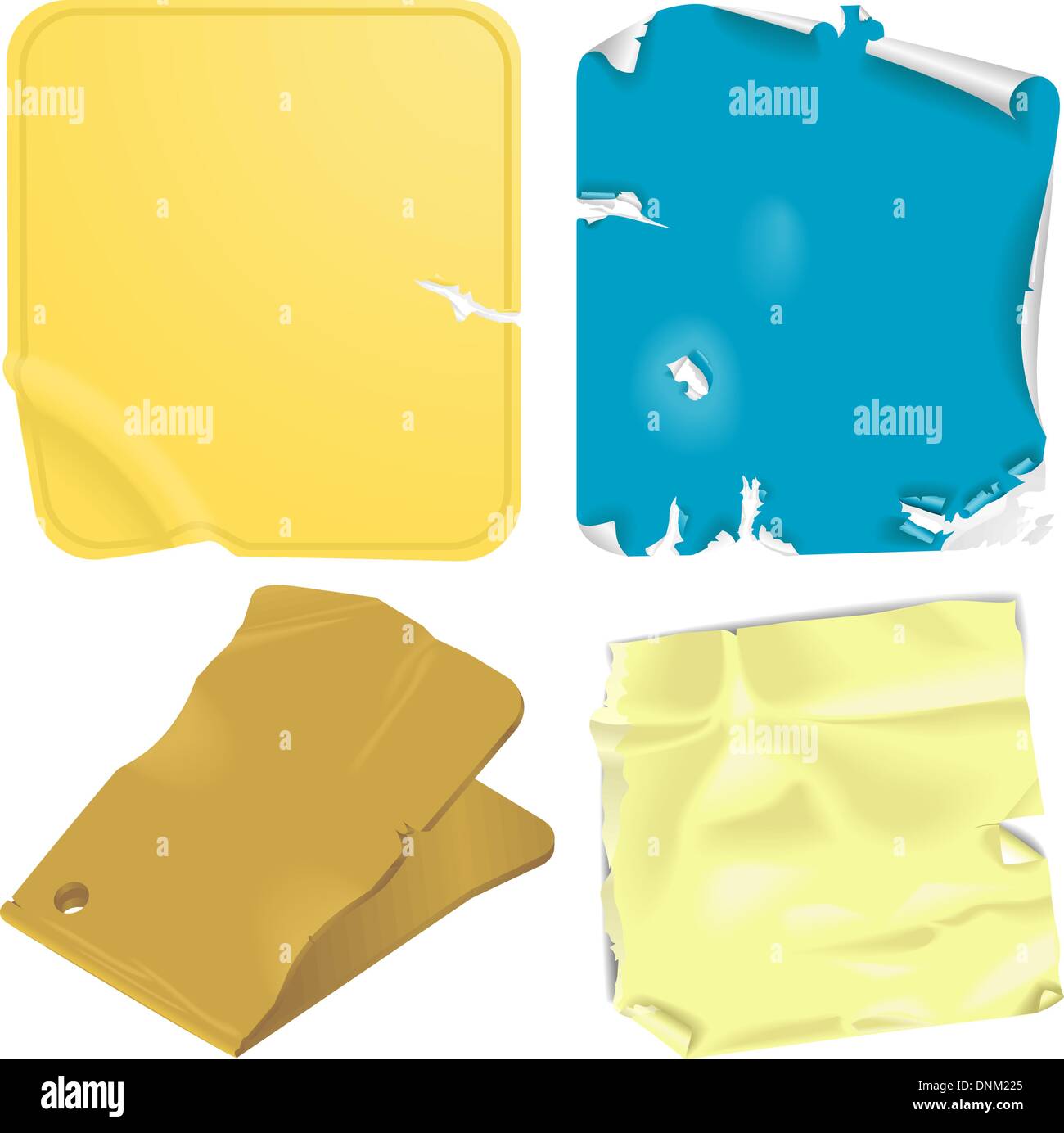 Leere Grunge Vektor Tag Papieretikett und Aufkleber design-Elemente Stock Vektor